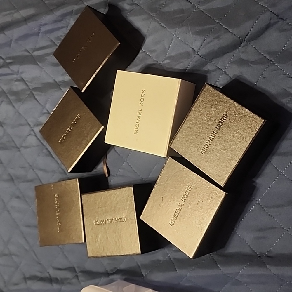 7 Michael Kors 4.5” x 4.5” Jewelry box bundle used 7 boxes included